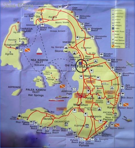 Santorini Map Tourist Attractions