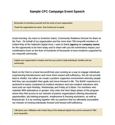 Free 8 Campaign Speech Templates In Pdf Ms Word