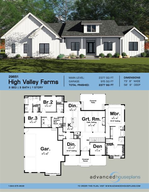 Story Modern Farmhouse Plan High Valley Farms Farmhouse Open Floor Plan Modern Farmhouse