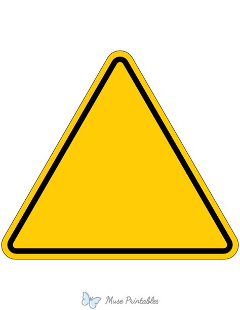 Printable Blank Triangle Warning Sign