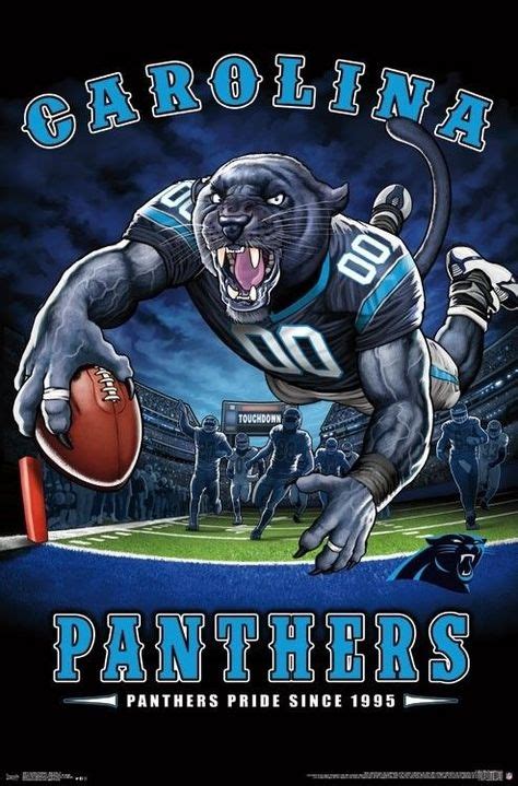 Carolina Panthers End Zone Mascot Poster 22x34 Nfl Football 15973