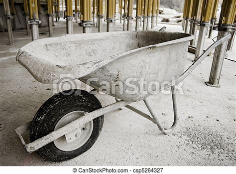 Close Up Of A Wheelbarrow On The Construction Site Canstock