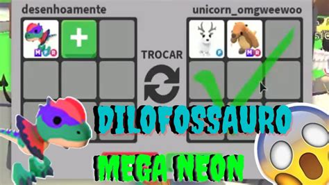 Fiz Dilofossauro Mega Neon O Que Trocam Por Ele Adopt Me 12 Youtube