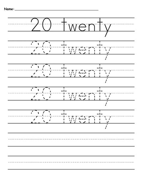 Number 20 Worksheets And Exercises 101 Activity