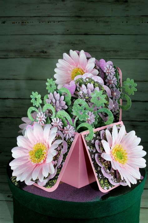 Pop Up Greeting Card 3d Flower Bouquet Birthday Etsy