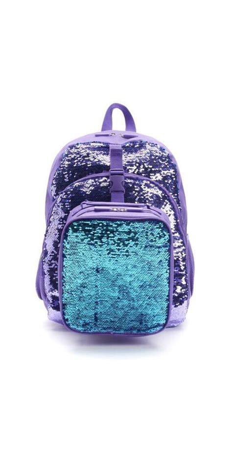 Kids Flip Sequin Backpack And Lunchbox In Purple And Teal New With Tags