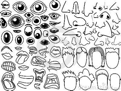 Printable Eyes Nose Mouth Ears Sketch Coloring Page