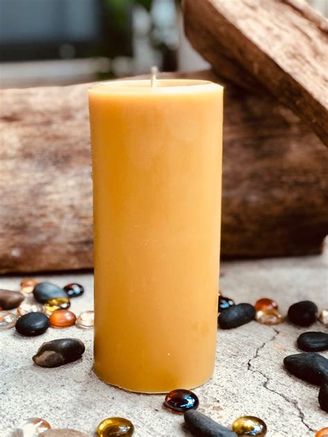 100 Pure Beeswax Pillar Candle 3 Wide And Up To 16 Etsy