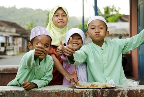 Smiling Muslim Children In Bali Indonesia Editorial Stock Image Image