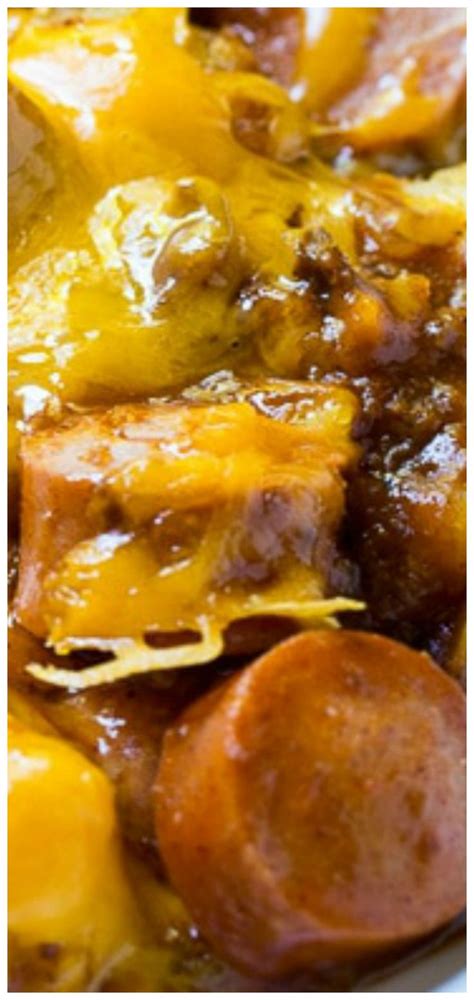 This will be a good, more healthy recipe for kids and adults to remember their childhood favorite. Cheesy Hot Dog Tater Tot Casserole - Spicy Southern ...