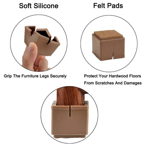 These chair protectors have an embedded nail that pins them to the wood. Square Chair Leg Floor Protectors-weiliys.com