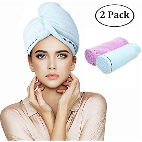 Microfiber Hair Towel Wraps For Women Pack Quick Dry Anti Frizz Head
