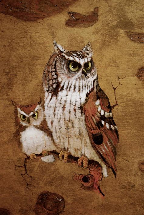 Screech Owls Painting By Richard Hinger Pixels