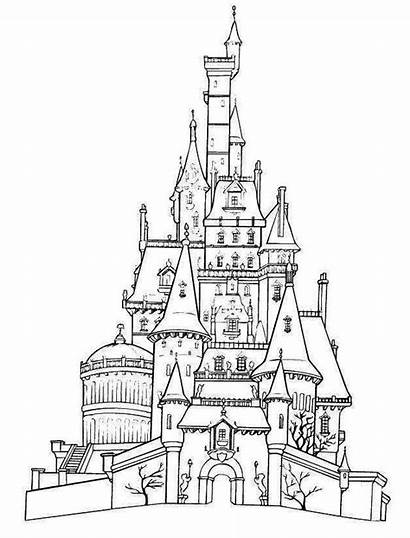 Coloring Castle Disney Cinderella Castles Pages Magical