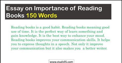 Essay On Importance Of Reading Books 150 Words