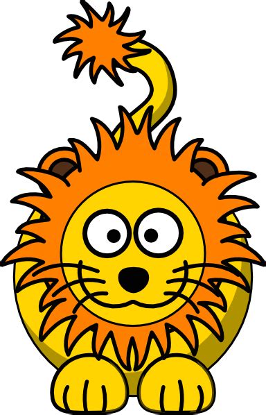 Cartoon Lion With Orange Mane Clip Art At Vector Clip Art