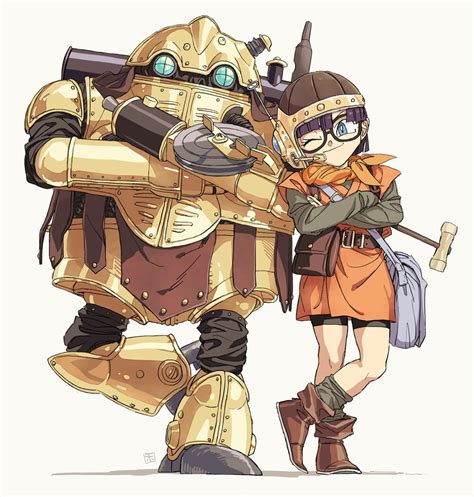 Lucca Ashtear And Robo Chrono Trigger Drawn By Hosodayo Danbooru