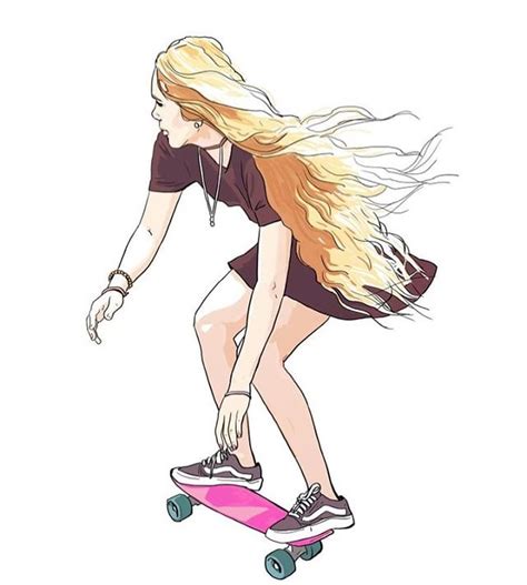 Skateboard Art Design Skateboard Girl Girls Cartoon Art Anime Art