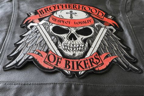 Brotherhood Of Bikers Respect And Loyalty Skull Large Biker Back Patch