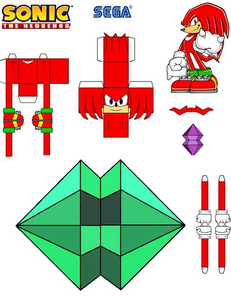 Sonic The Hedgehog Papercraft Knuckles By Tvfan0001 On Deviantart