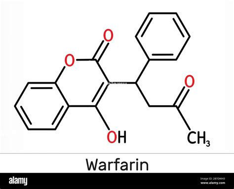 Warfarin C19h16o4 Molecule Warfarin Is An Anticoagulant Drug Normally