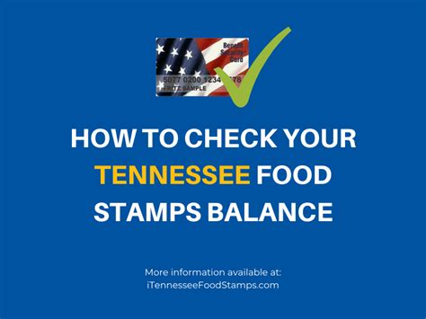 Follow the prompts to select or change your pin. How to Check your Tennessee Food Stamps Balance ...