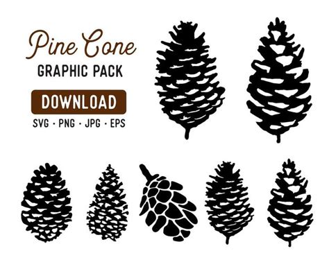 Pine Cone Stencil Pine Cone Silhouette Pine Cone Clipart Etsy Pine