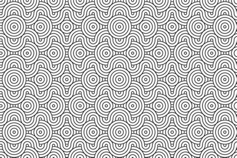 Abstract Circles And Wavy Lines Shape Overlapping Dimensional Geometric