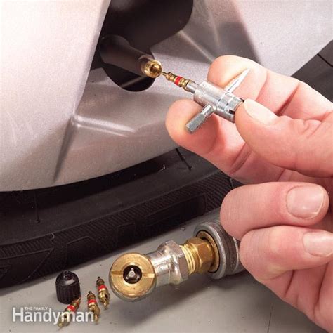 Here's a great video about how to fix a flat bike tire, with little or no tools. Fix a Leaking Tire Valve Stem | The Family Handyman