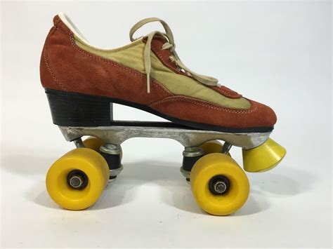Vintage 1970 S Heeled Disco Roller Skates By Roller Derby Size 8 Mint W Box Rollerderby Disco