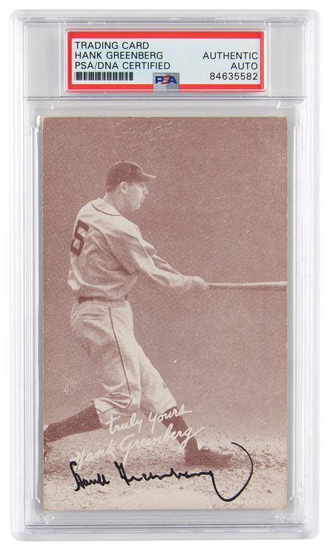 Hank Greenberg Signed Photograph Rr Auction