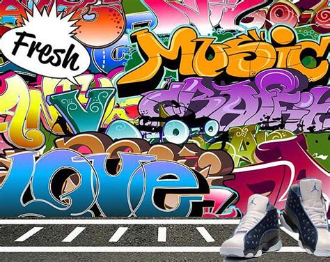 90s Hip Hop Graffiti Wall Themed Photography Backdrops Etsy