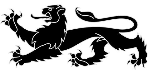 Medieval Lion Symbol Black
