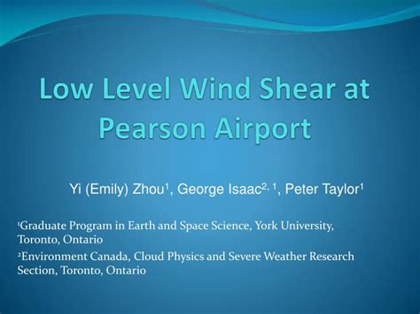 Ppt Low Level Wind Shear At Pearson Airport Powerpoint Presentation