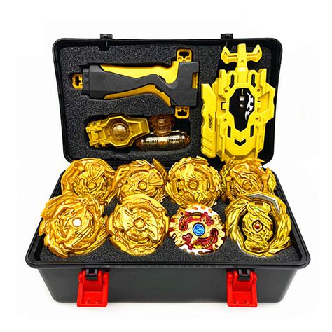 This bey is truly a nightmare for any opponent. 8x Gold Beyblade Burst Set Spinning w/Grip Launcher & Portable Storage Box Case | eBay