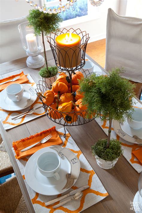Modern table setting modern fall table decor. Create a Festive Fall Table Setting - Harmonizing Homes