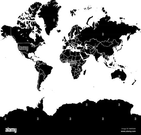 Mappa Di Mondo In Bianco E Nero Illustrazione Vettoriale My XXX Hot Girl