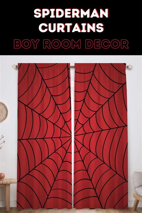 Boy Room With Superhero Spiderman Curtains Spiderman Toddler Room Boys