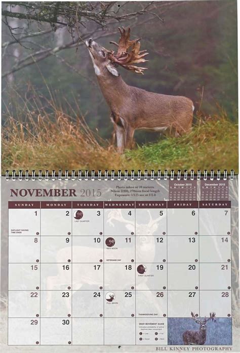 Louisiana Deer Rut Times Calendar Template Printable
