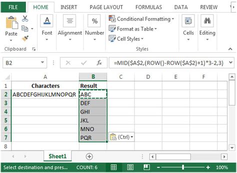 Separating A String Into Excel Substring Excel Text Formulas