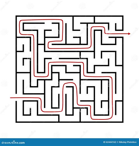 Vector Illustration Of Maze Or Labyrinth With Arrow Stock Vector