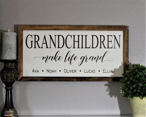 T For Grandparents Sign With Names Grandchildren Sign Etsy Singapore