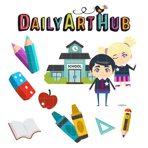 School Kids Clip Art Set Daily Art Hub Graphics Alphabets And Svg