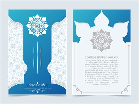 Blue Islamic Cover With Mandala Concept Set 1849329 Vector Art At Vecteezy