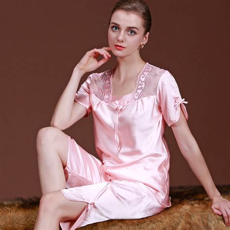 New Brand Satin Silk Pajamas Set Women Summer Autumn Luxury Sleepwear Nighty Pants Suit