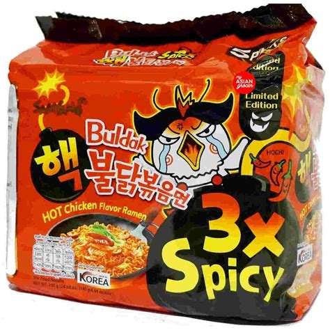 Grocery Items Noodles Samyang Buldak Hot Chicken Flavor Ramen 3x Spicy 140 G X 5 Pack