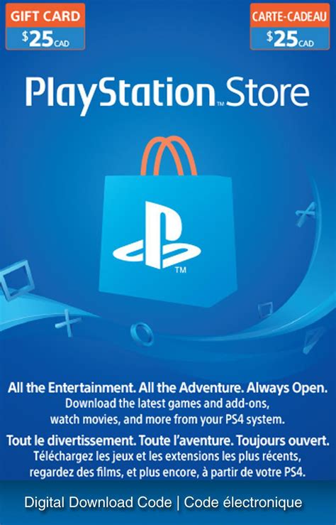 Maybe you would like to learn more about one of these? PlayStation® Network - $25 PlayStation® Store Gift Card Digital Download | Walmart Canada