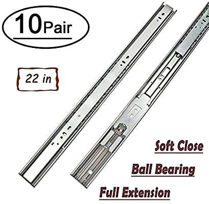 Cabinet drawer ball bearing slides. 22 Drawer Slides Soft Close 10 Pairs - LONTAN 4502S3-22 ...