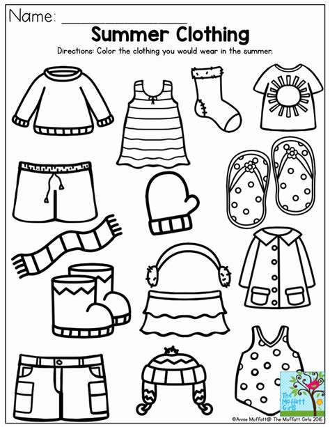Clothes We Wear Worksheet For Kindergarten