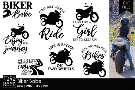 Biker Babe Motorcycle Svg And Cut Files For Crafters